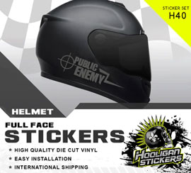 Public enemy helmet sticker