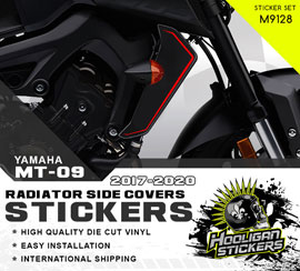 MT09 radiator guard stickers lines